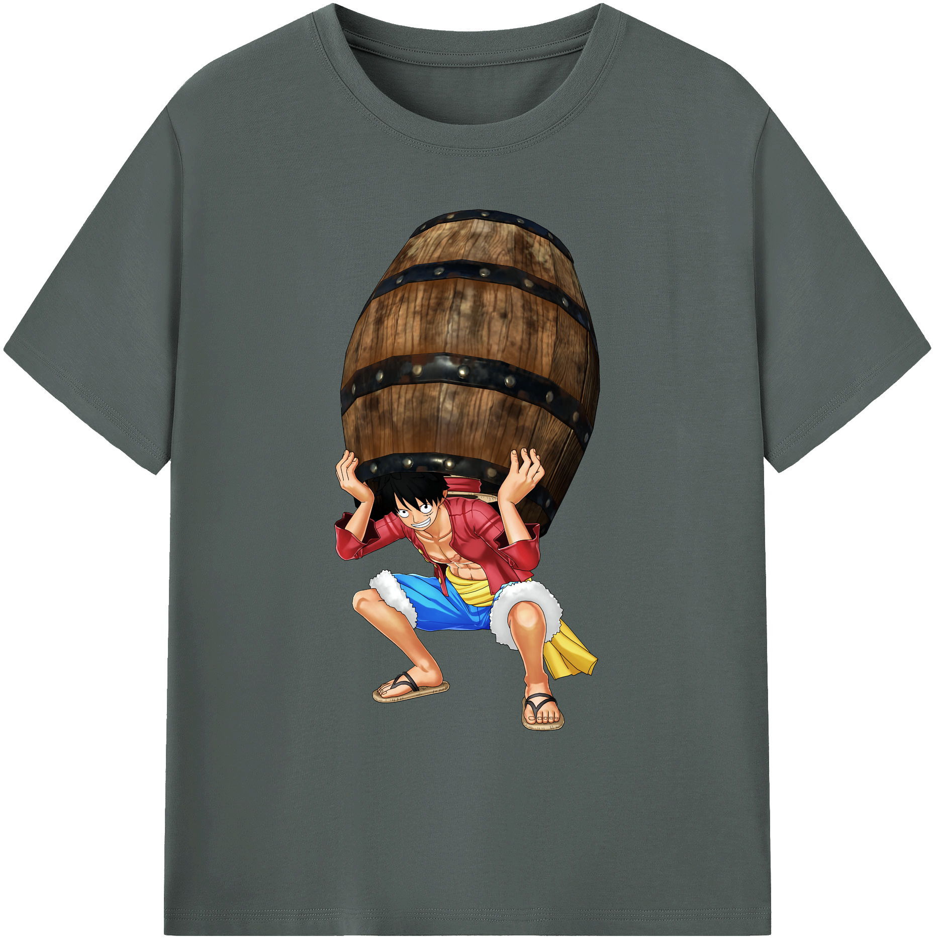 ワンピース モンキー・D・ルフィ ONE PIECE Monkey D. Luffy 綿100％ メンズ半袖Tシャツ｜肌触りやわらか＆通気性